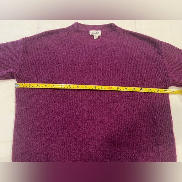 Open Edit Crewneck Roomy Soft Purple Sweater - Picture 5 of 7